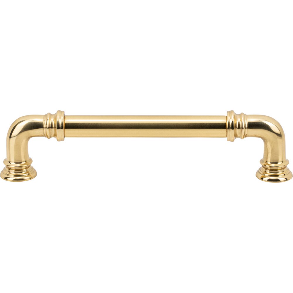 5" Centers D Handle in Polished Brass