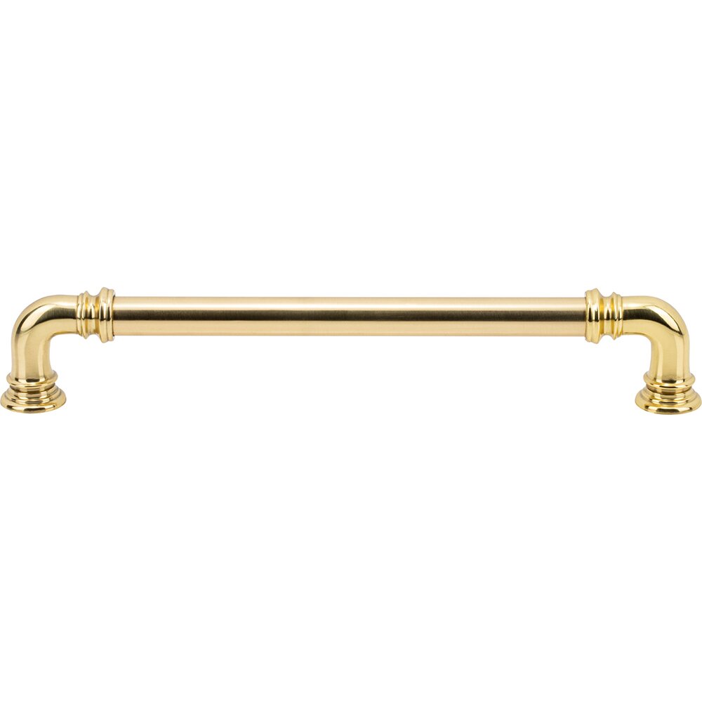 7" Centers D Handle in Polished Brass