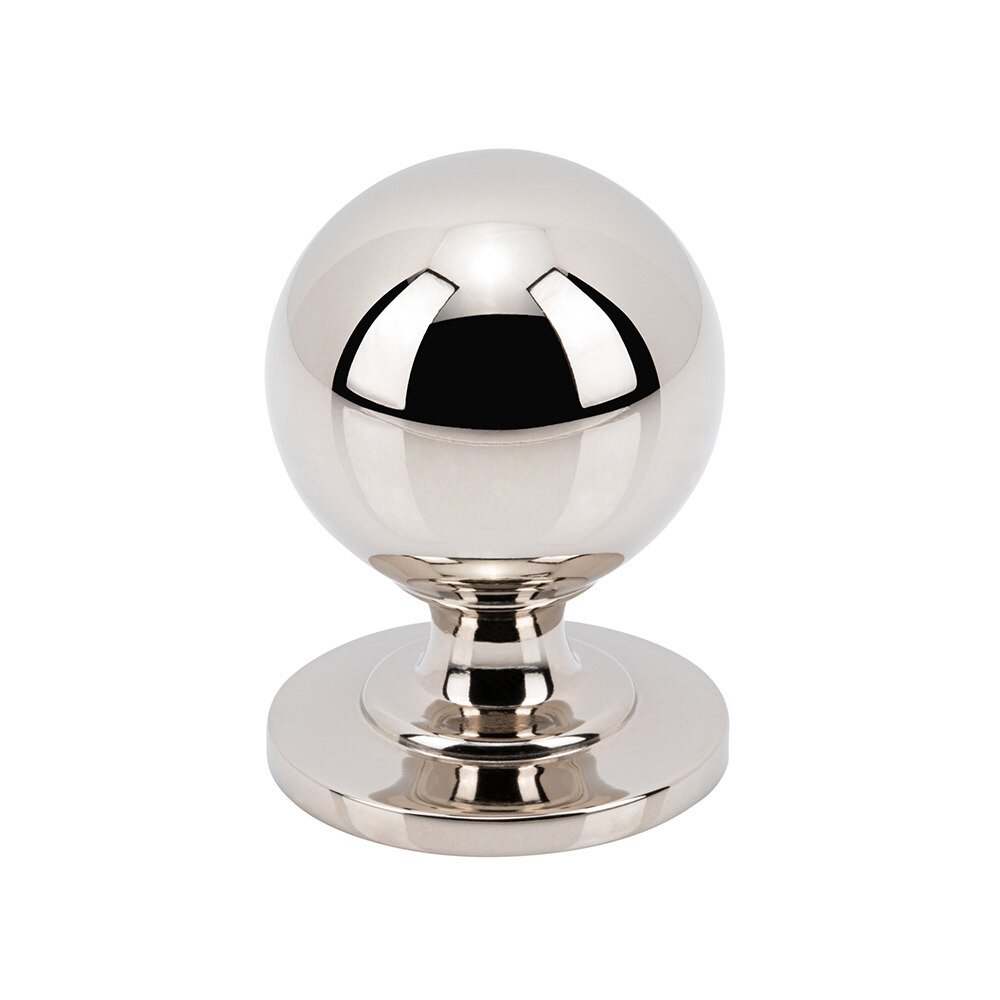 1 1/8" Round Smooth Knob in Polished Nickel