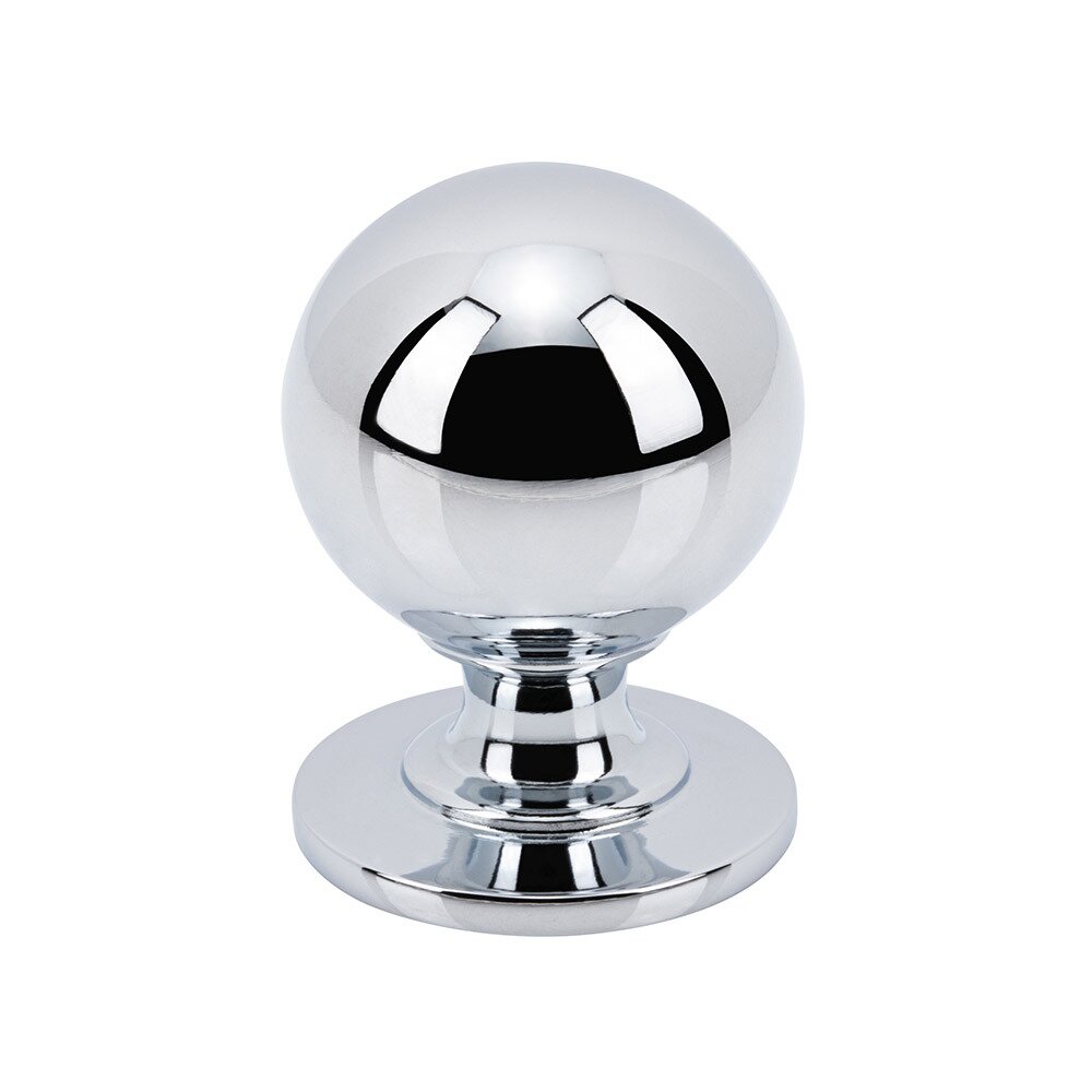 1 1/4" Round Smooth Knob in Polished Chrome