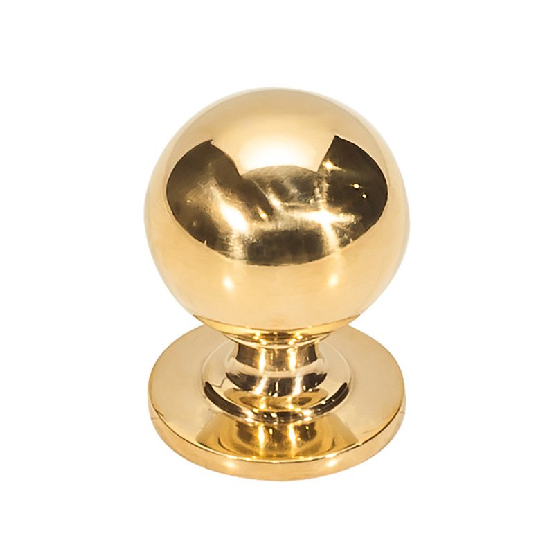 1 1/4" Round Smooth Knob in Unlacquered Brass