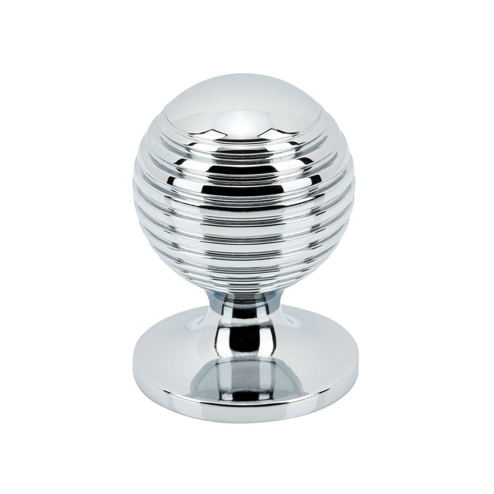 1" Round Rimmed Knob in Polished Chrome