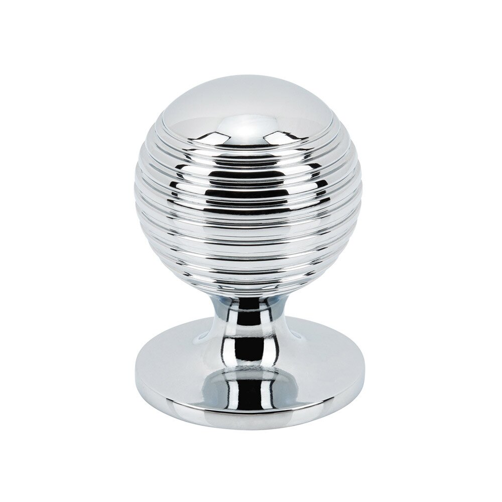 1 1/8" Round Rimmed Knob in Polished Chrome