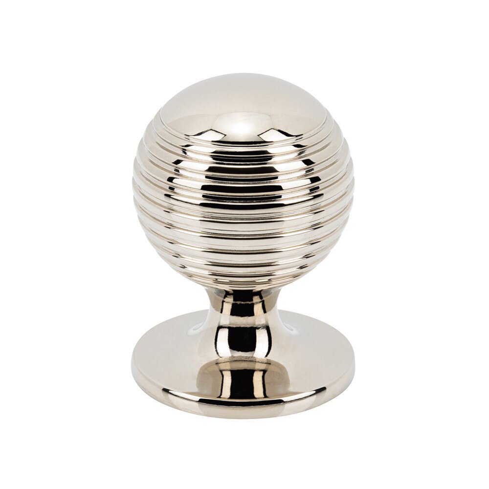1 1/8" Round Rimmed Knob in Polished Nickel