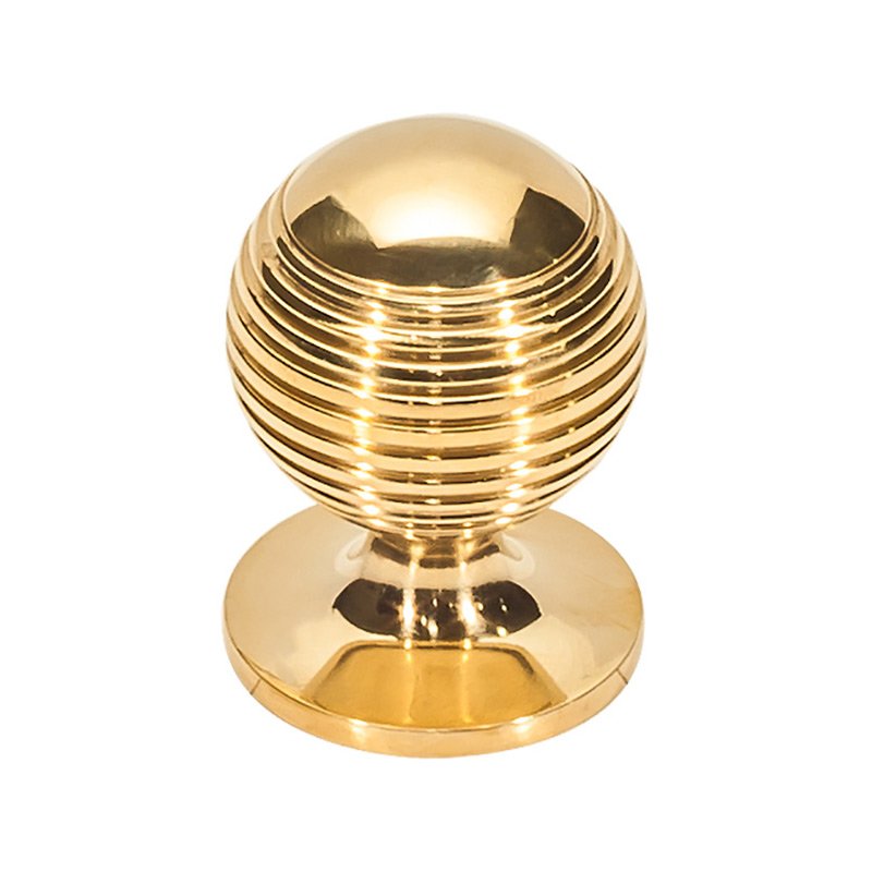 1 1/4" Round Rimmed Knob in Unlacquered Brass