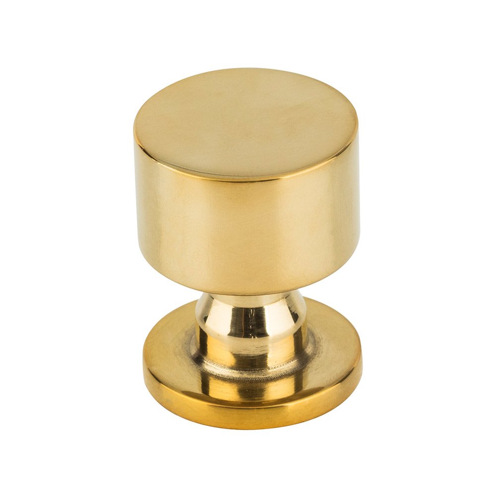 1" Round Knob in Unlacquered Brass