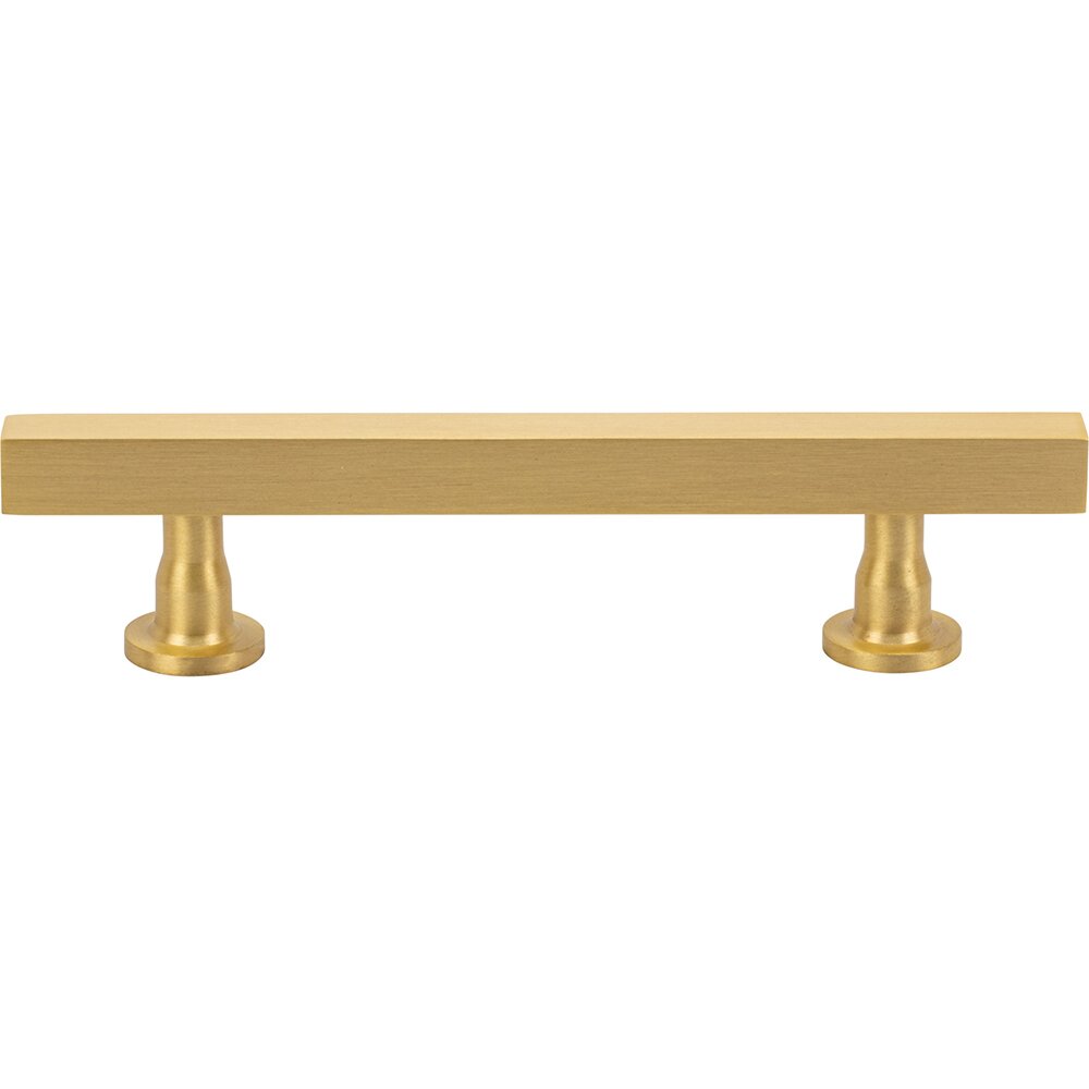 3 3/4" Centers Square Bar Pull in Satin Brass