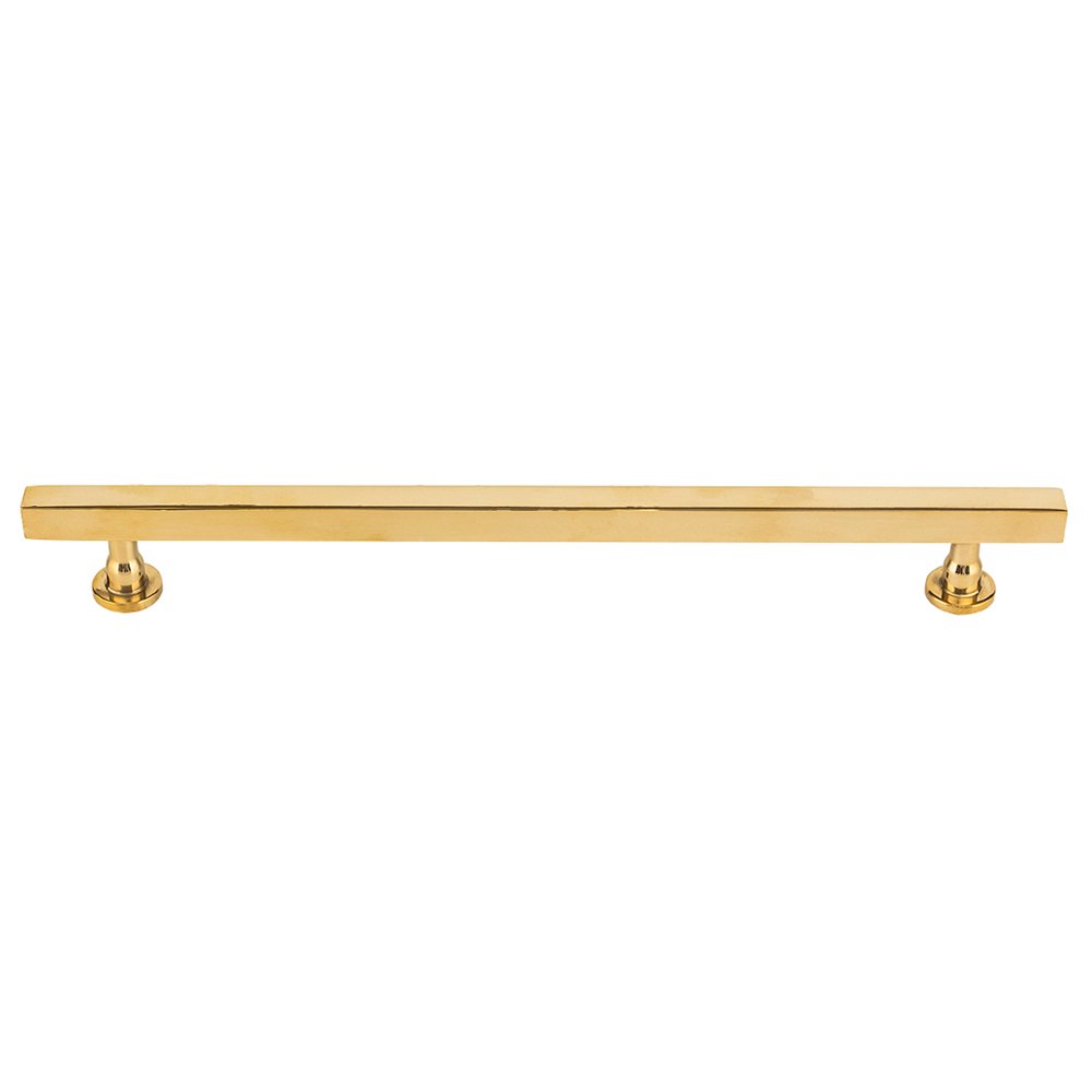 8 13/16" Centers Square Bar Pull in Unlacquered Brass