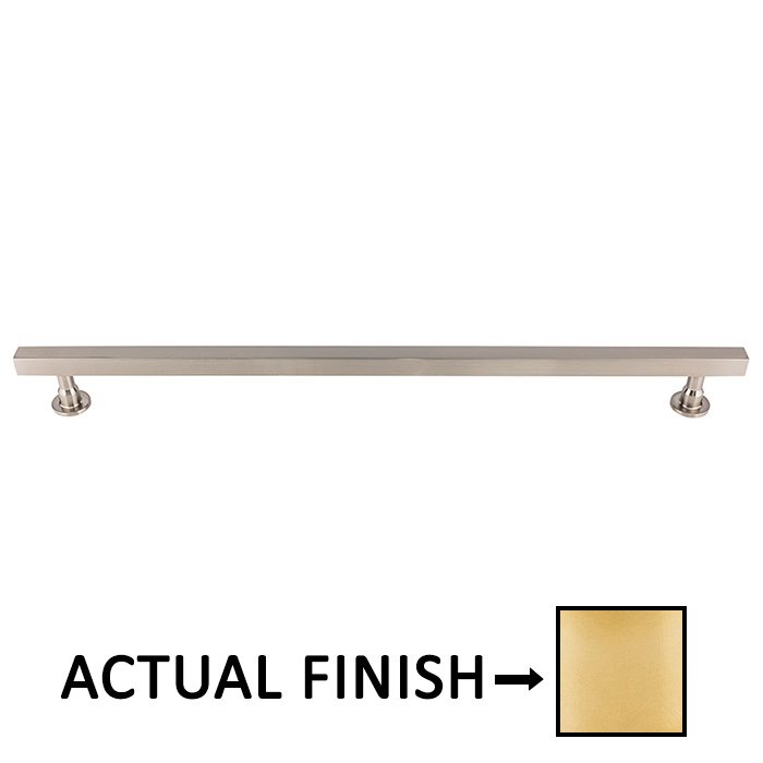 18" Centers Square Bar Appliance Pull in Unlacquered Brass
