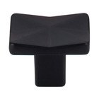 Quilted 1 1/4" Long Rectangle Knob in Flat Black